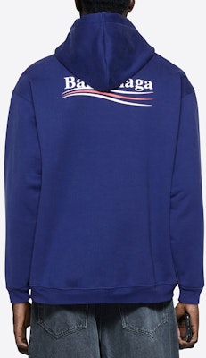 巴黎世家海軍藍Logo印花連帽衫 600583TIV531195 1