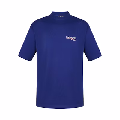 Balenciaga Navy Logo Print T-Shirt 620969TIV521195