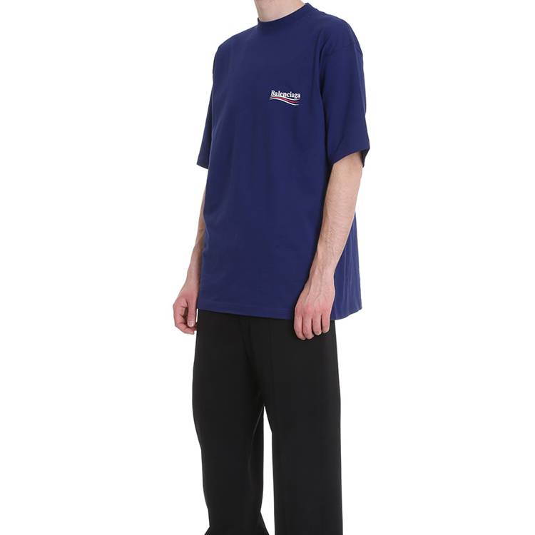 Balenciaga Navy Logo Print T-Shirt 620969TIV521195 圖 4