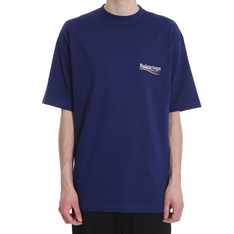 Balenciaga Navy Logo Print T-Shirt 620969TIV521195 圖 5