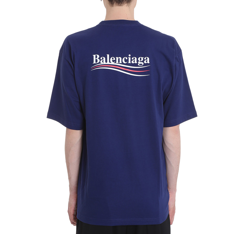 Balenciaga Navy Logo Print T-Shirt 620969TIV521195 圖 6