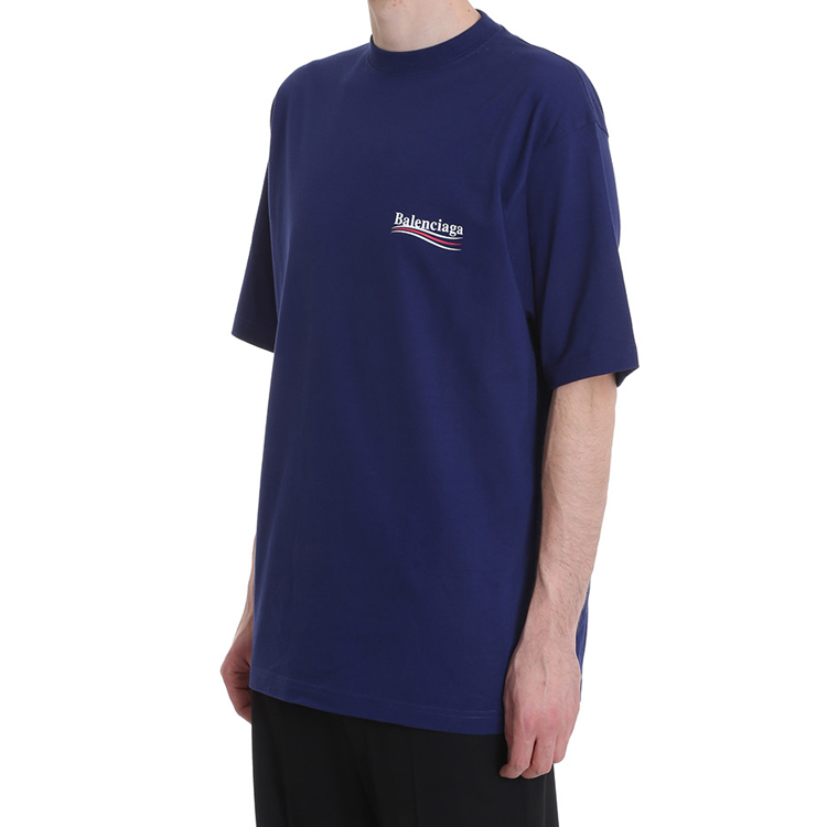 Balenciaga Navy Logo Print T-Shirt 620969TIV521195 圖 7
