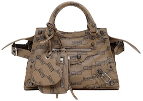 Balenciaga Neo Cagole Handbag XS BB Monogram Brown/Black Balenciaga Neo Cagole Handbag XS BB Monogram Brown/Black