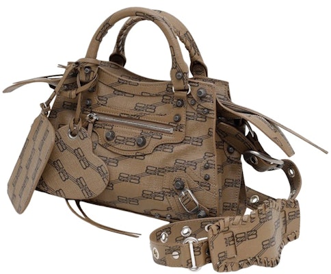 Balenciaga Neo Cagole Handbag XS BB Monogram Brown/Black Order Balenciaga Neo Cagole Handbag XS BB Monogram Brown/Black