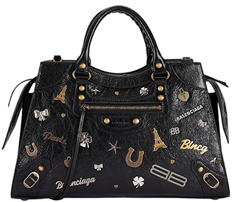 Balenciaga Neo Classic City Tote Medium Corak Hitam/Emas/Putih Buy Balenciaga Neo Classic City Tote Medium Corak Hitam/Emas/Putih