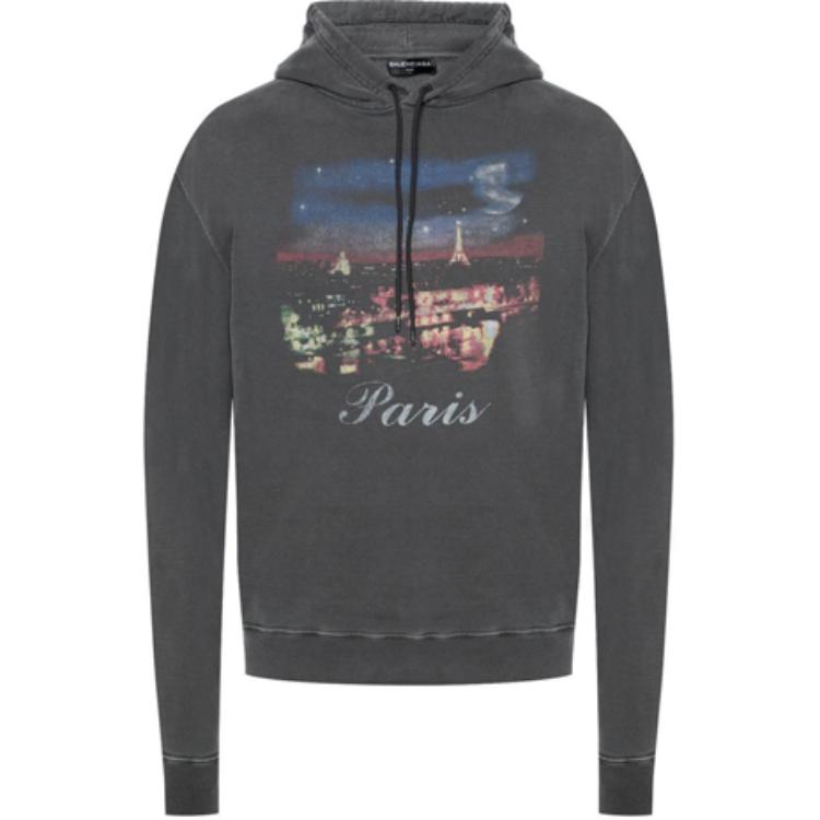 Balenciaga Nightscape Graphic Hoodie Deep Gray 508191TYK371055