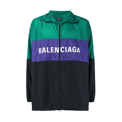 Balenciaga Nylon Colorblock Track Jacket Unisex Green 534317TBO12