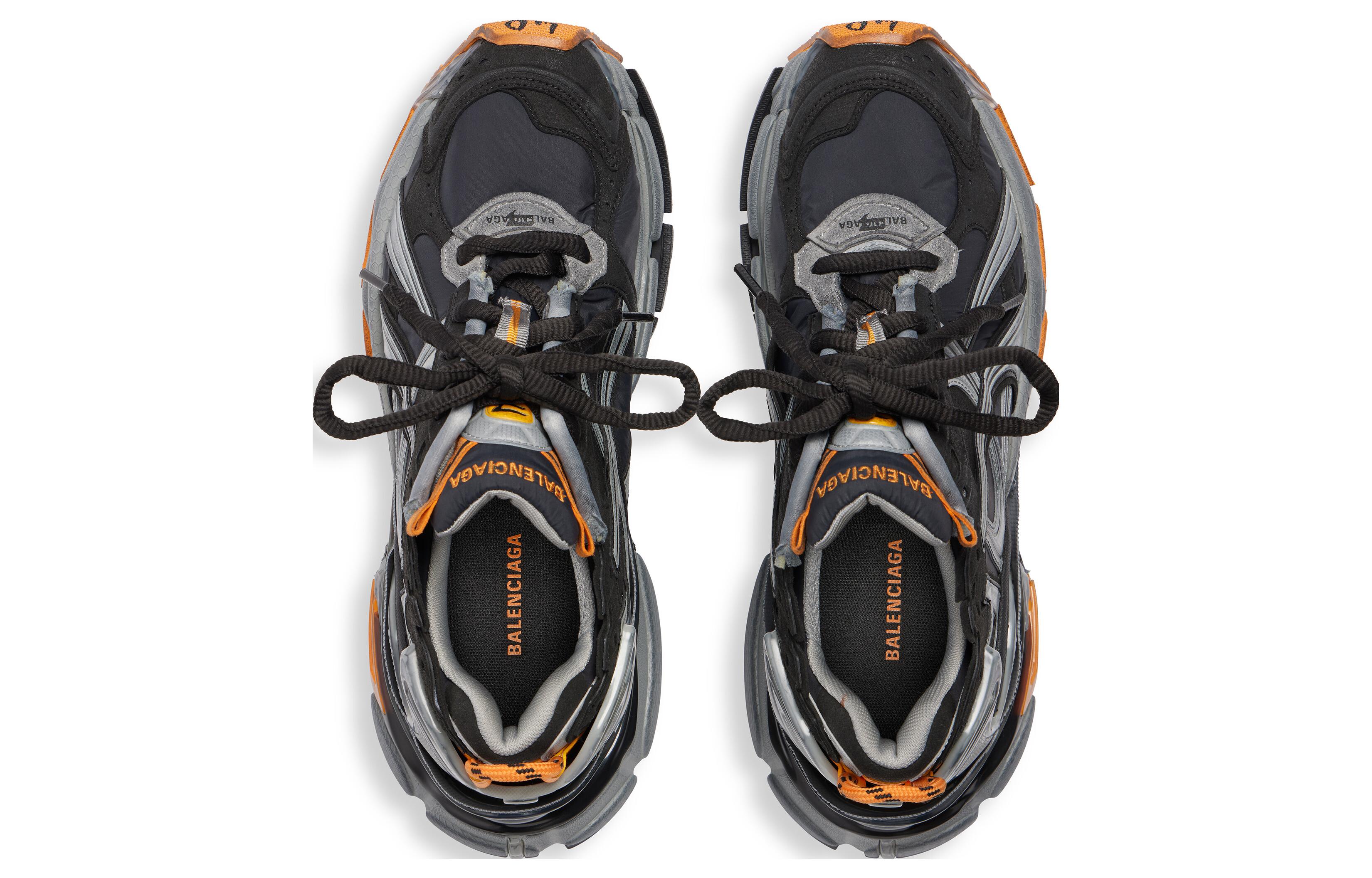 Lookbook Balenciaga Runner Sneaker 'Worn-Out - Black Fluo Orange' 772774W3RNY1878