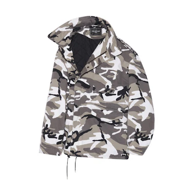 Balenciaga Off Shoulder Military Parka