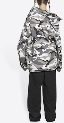 Balenciaga Off Shoulder Military Parka 'Grey' Shop Balenciaga Off Shoulder Military Parka 'Grey'