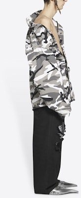 Balenciaga Off Shoulder Military Parka 'Grey' Purchase Balenciaga Off Shoulder Military Parka 'Grey'