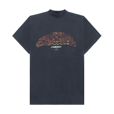 Balenciaga Offshore Black Graphic Print Unisex Oversized T-Shirt. 739028TPVM81568