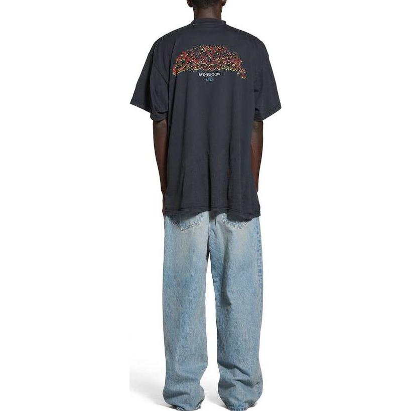 Balenciaga Offshore Black Graphic Print Unisex Oversized T-Shirt. 739028TPVM81568 圖 7