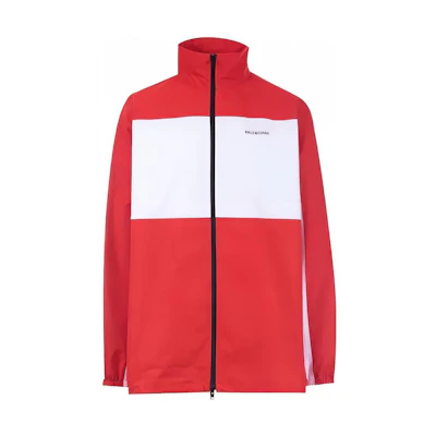 Balenciaga Orange Logo Print Zip-Up Colorblock Jacket 571434TYB186403