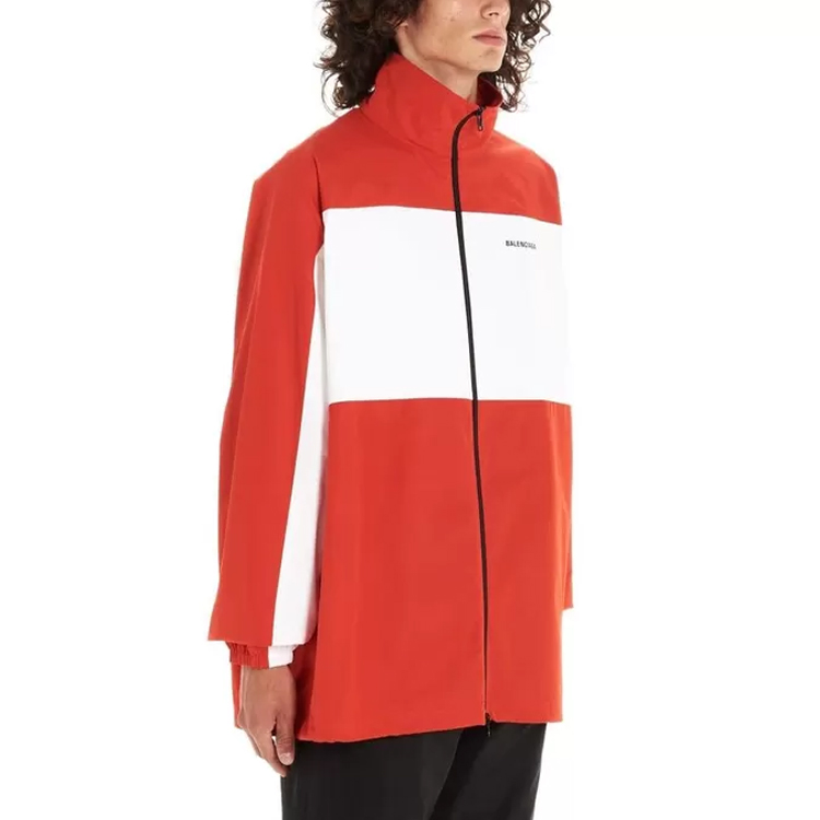 Balenciaga Orange Logo Print Zip-Up Colorblock Jacket 571434TYB186403 圖 4