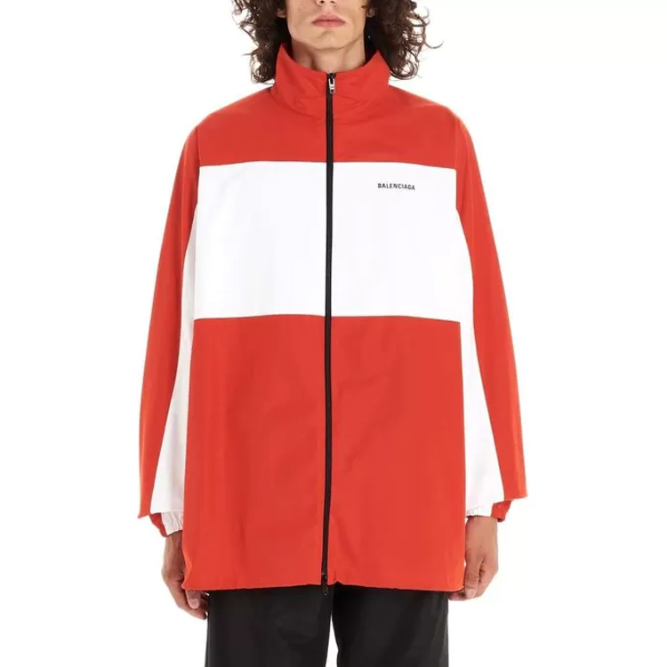 Balenciaga Orange Logo Print Zip-Up Colorblock Jacket 571434TYB186403 圖 5