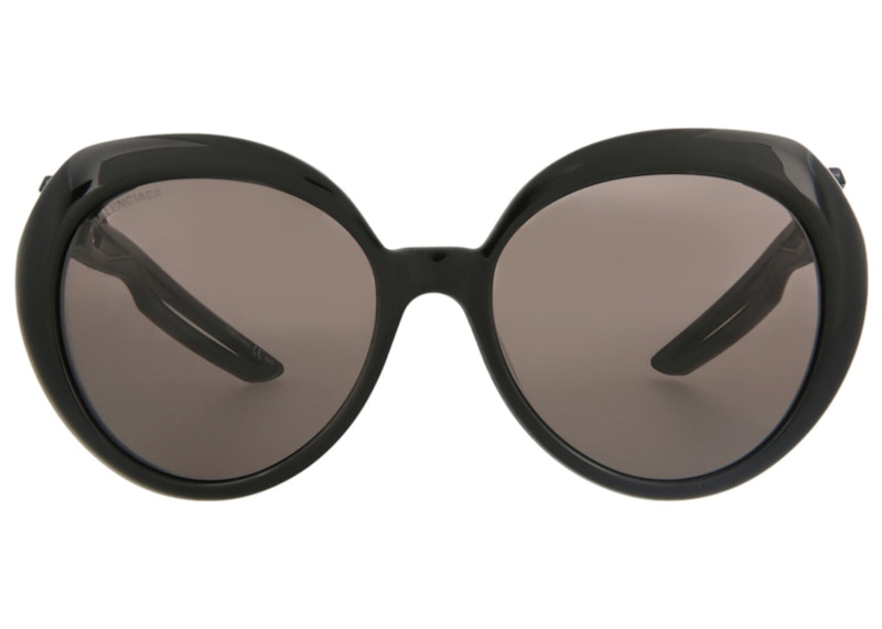 Balenciaga Oval-Frame Acetate Sunglasses Black/Grey (BB0024S-30007740-004-00011)