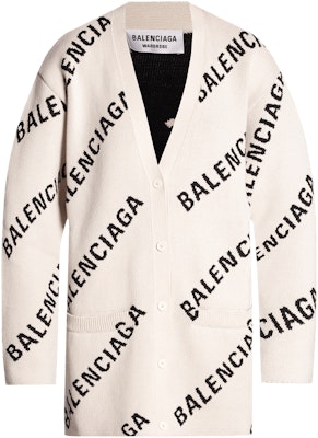 Balenciaga Oversize Cardigan 'Chalky White/Black' Buy Balenciaga Oversize Cardigan 'Chalky White/Black'