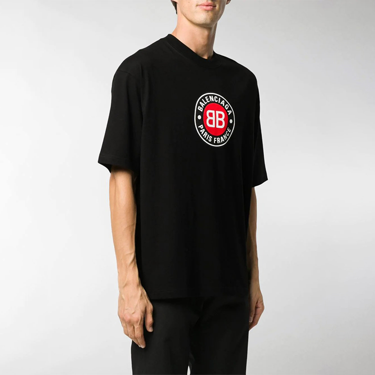 Balenciaga Oversized Black Double B Logo T-Shirt 612966TJVD61000 圖 5