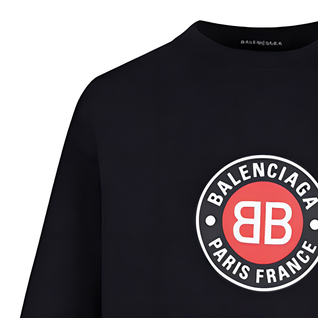Balenciaga Oversized Black Double B Logo T-Shirt 612966TJVD61000 圖 8
