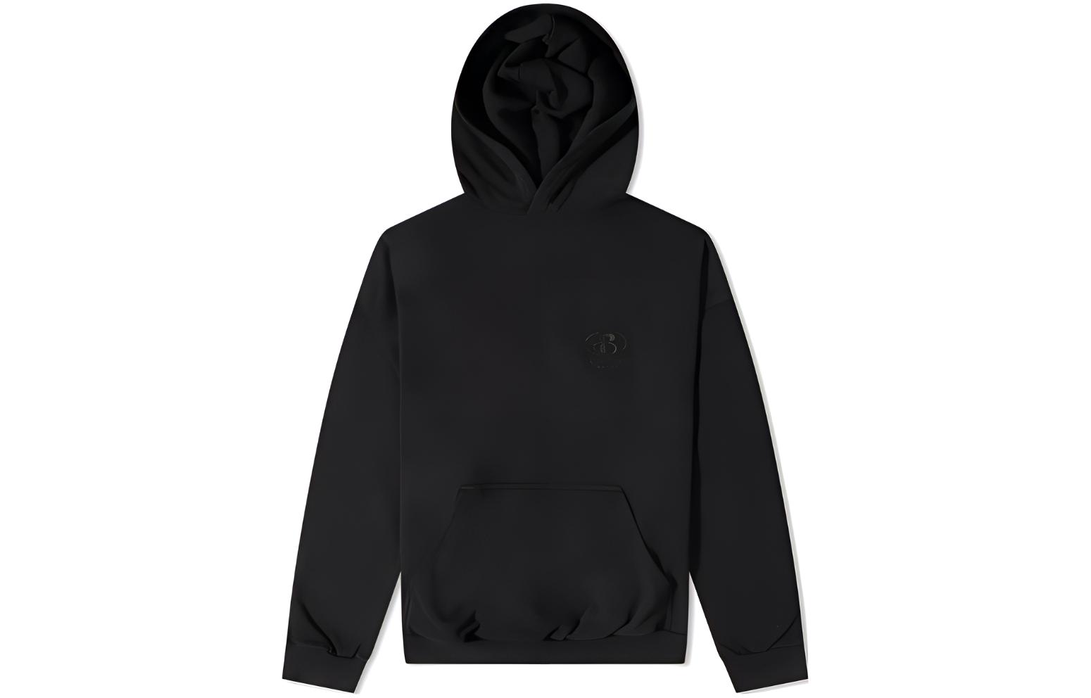 Balenciaga Oversized Black Hoodie with Logo Print 674986TLV971069