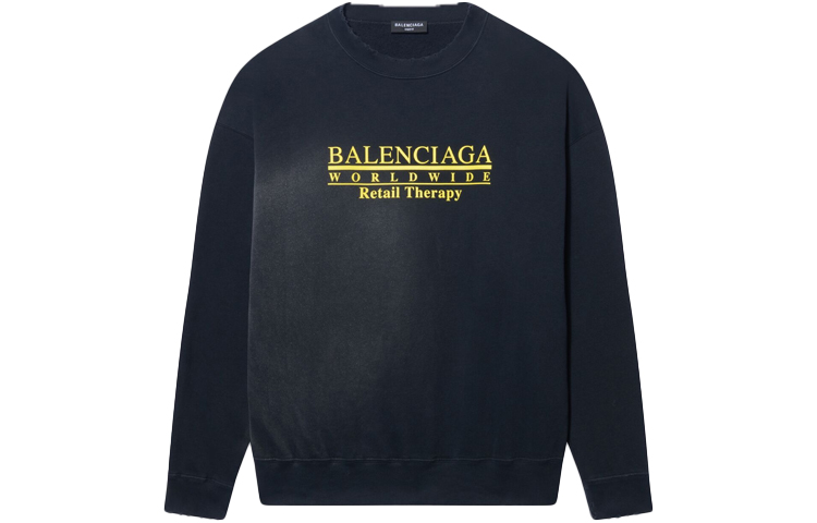 Balenciaga Oversized Black Letter Print Crewneck Long Sleeve Sweatshirt 676629TLVA91361