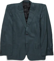 Balenciaga Oversized Boxy Straight-Cut Blazer Jacket in Deep Green 790795TQT183004 Balenciaga Oversized Boxy Straight-Cut Blazer Jacket in Deep Green 790795TQT183004