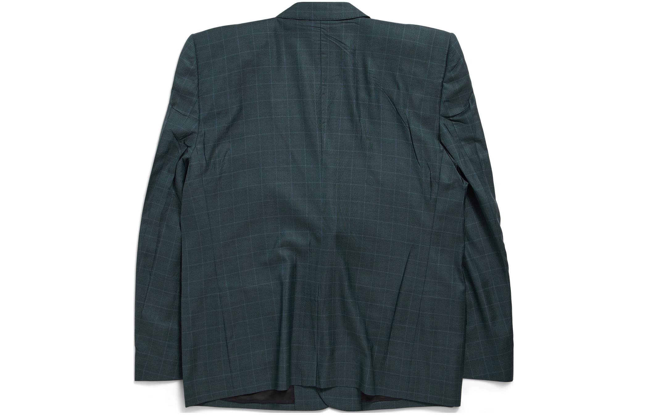 Lookbook Balenciaga Blazer Potongan Lurus Oversaiz Warna Hijau Gelap 790795TQT183004