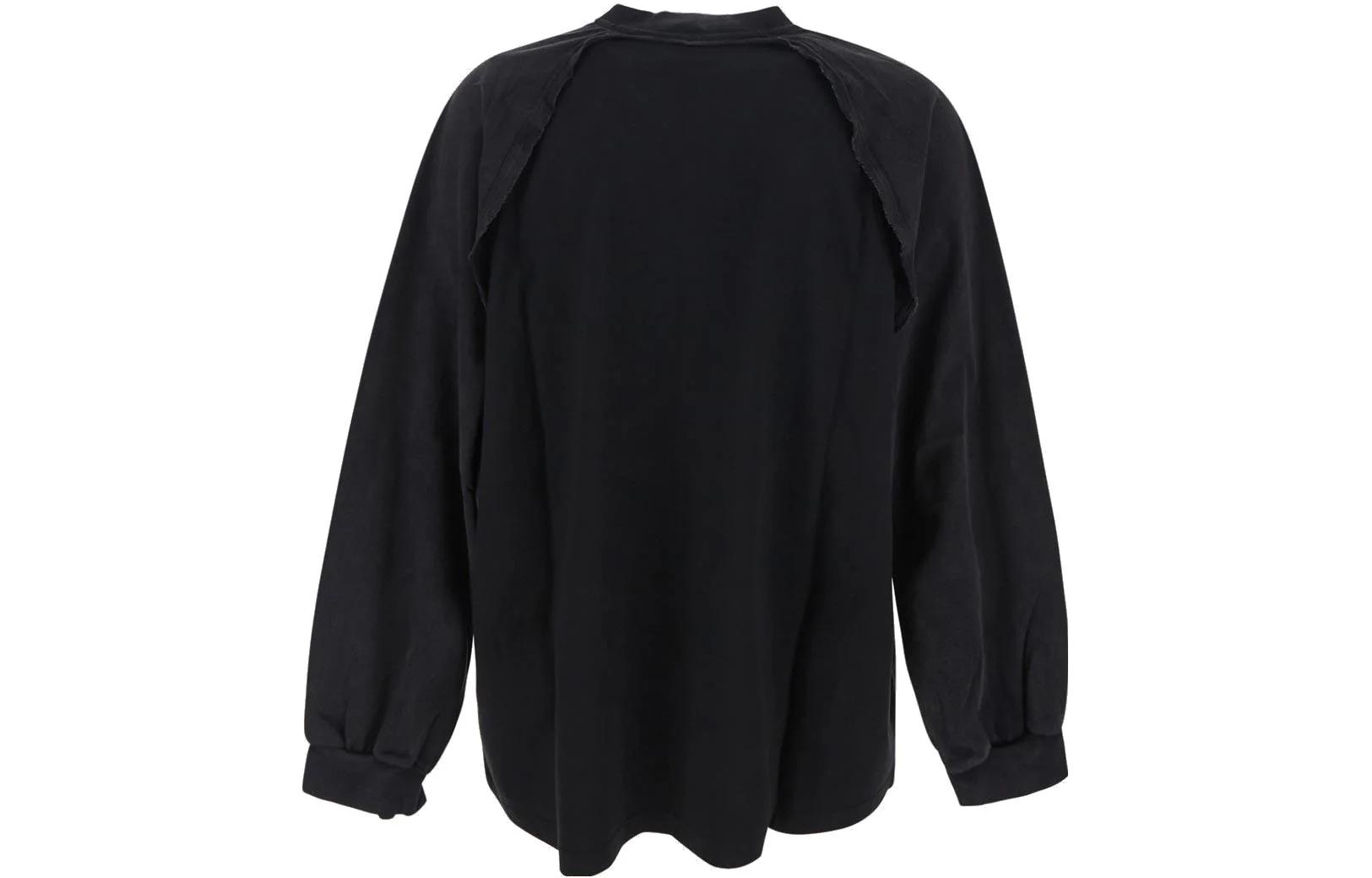 Balenciaga Oversized Crewneck Long Sleeve T-Shirt  Black 751013TOVS51055 圖 3
