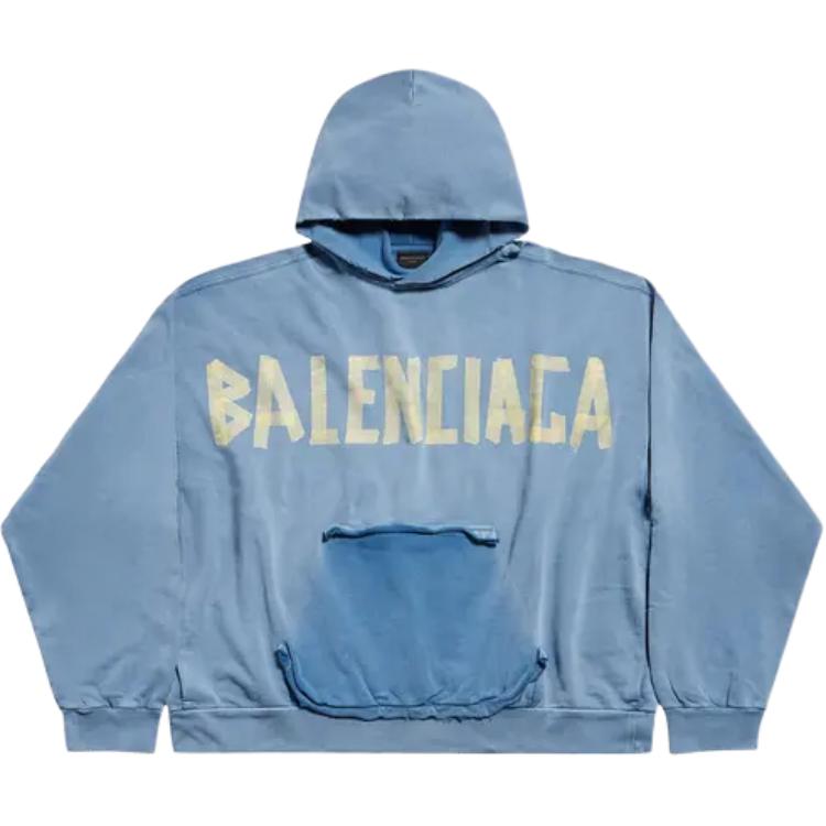 Balenciaga Oversized Letter Logo Hoodie Blue 744441-TOVB1-4530