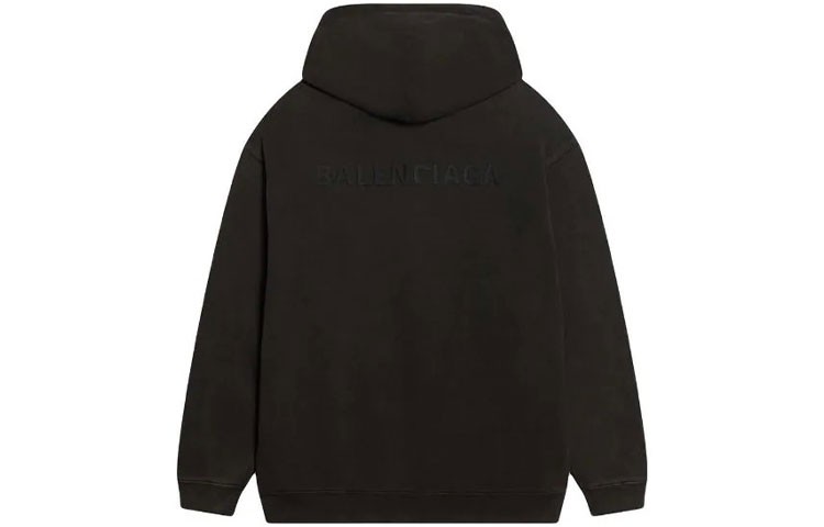 Balenciaga Oversized Logo Embroidered Hoodie in Dark Brown. 600583TLVB81146 圖 3