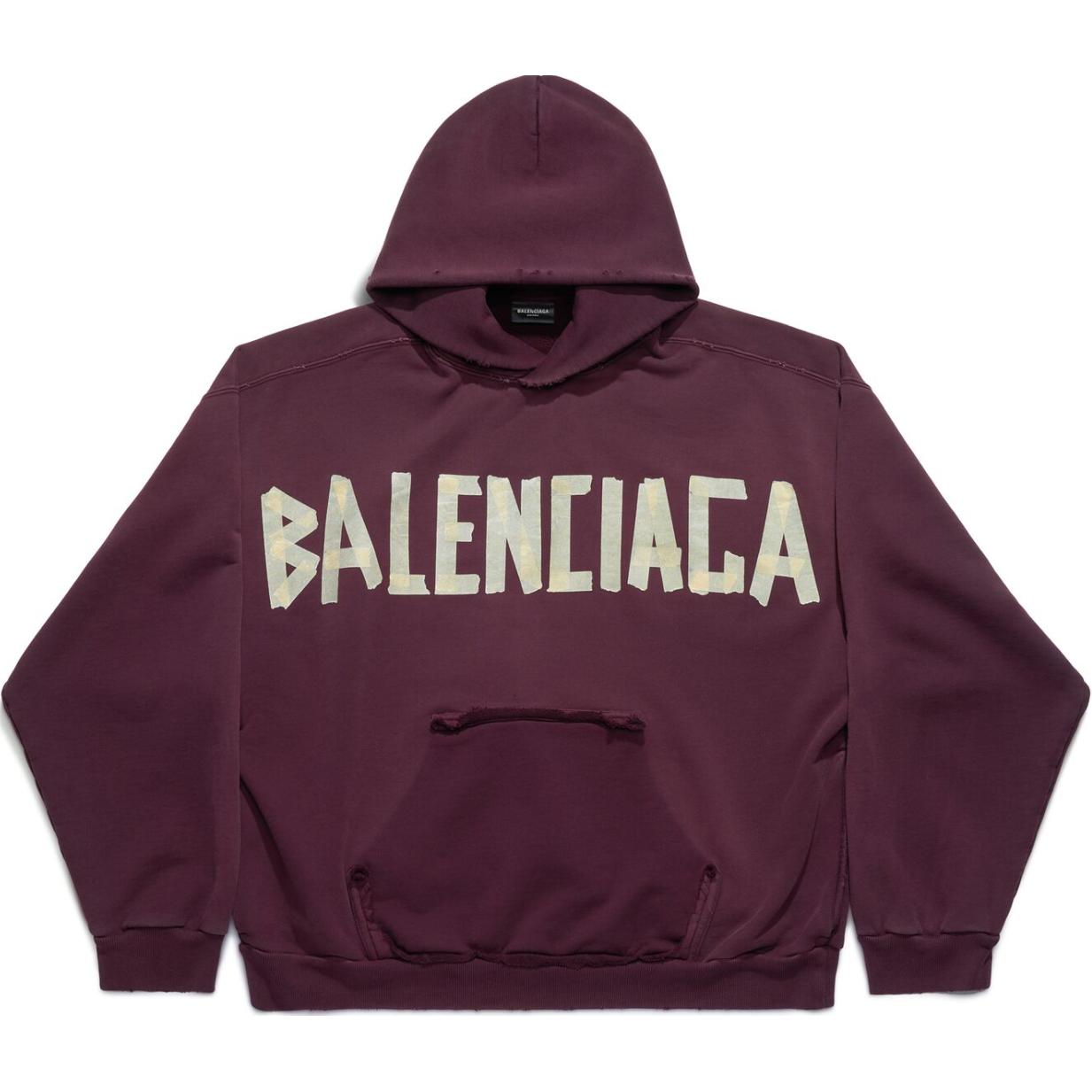 Balenciaga Oversized Logo Hoodie in Deep Red 744441TQVA94029