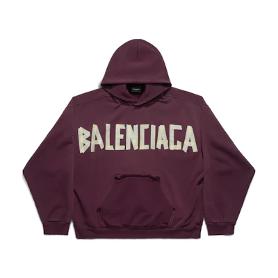 Balenciaga Oversized Logo Hoodie in Deep Red 744441TQVA94029