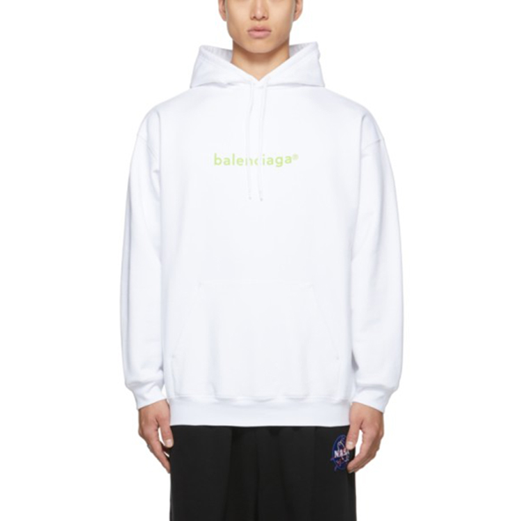 Purchase Balenciaga 寬鬆版印花連帽上衣 白色長袖休閒衛衣 570811TIV559152