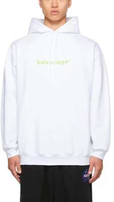 Balenciaga 寬鬆版印花連帽上衣 白色長袖休閒衛衣 570811TIV559152 Purchase Balenciaga 寬鬆版印花連帽上衣 白色長袖休閒衛衣 570811TIV559152
