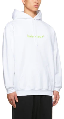 Balenciaga 寬鬆版印花連帽上衣 白色長袖休閒衛衣 570811TIV559152 Sizing Balenciaga 寬鬆版印花連帽上衣 白色長袖休閒衛衣 570811TIV559152