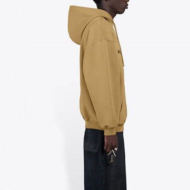 Balenciaga Oversized Logo Print Fleece Hoodie Khaki 570811TIV259605 圖 5