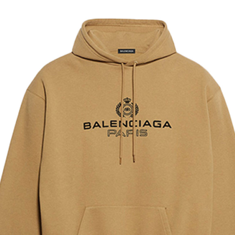 Balenciaga Oversized Logo Print Fleece Hoodie Khaki 570811TIV259605 圖 7