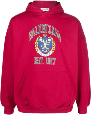 Balenciaga紅色男女款常版型寬鬆Logo印花連帽衫。 675003TLV906163 Order Balenciaga紅色男女款常版型寬鬆Logo印花連帽衫。 675003TLV906163