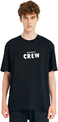 巴黎世家宽松版Logo印花黑色T恤 612966TIV241070 Purchase 巴黎世家宽松版Logo印花黑色T恤 612966TIV241070