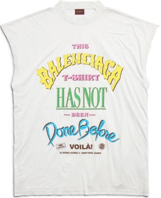 Balenciaga Oversized T-Shirt Tanpa Lengan Off-White Jersey Nipis Kasual. 767844TQVW39012 Order Balenciaga Oversized T-Shirt Tanpa Lengan Off-White Jersey Nipis Kasual. 767844TQVW39012
