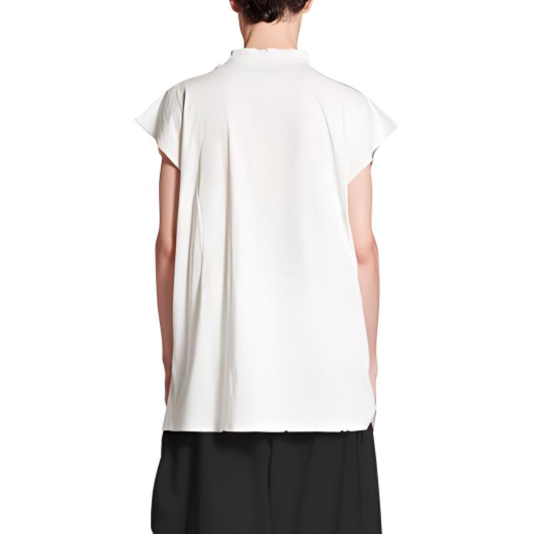 Purchase Balenciaga Oversized T-Shirt Tanpa Lengan Off-White Jersey Nipis Kasual. 767844TQVW39012