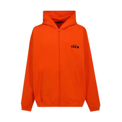 Balenciaga Oversized Orange Hoodie with Logo and Zipper Design 620974TIV757702