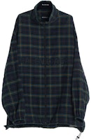 Balenciaga Oversized Plaid Logo Jacket Green Long Sleeve 571439TGM113258 Balenciaga Oversized Plaid Logo Jacket Green Long Sleeve 571439TGM113258