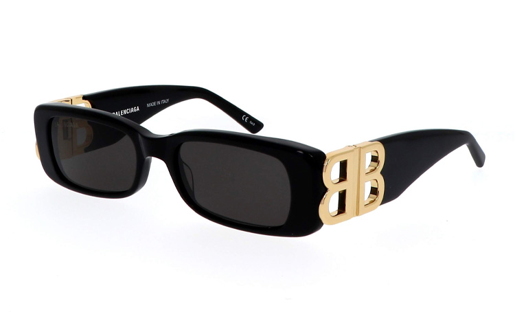 Balenciaga Oversized Rectangular UV Protection Sunglasses Unisex Black. BB0096S-001