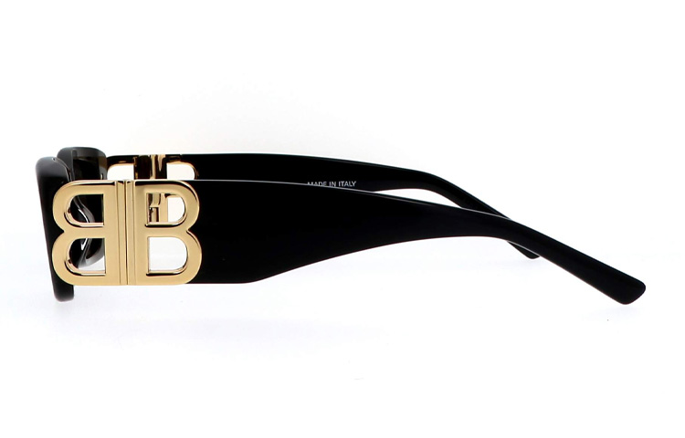 Shop Balenciaga 超大矩形防UV太陽眼鏡 男女適用 黑色 BB0096S-001