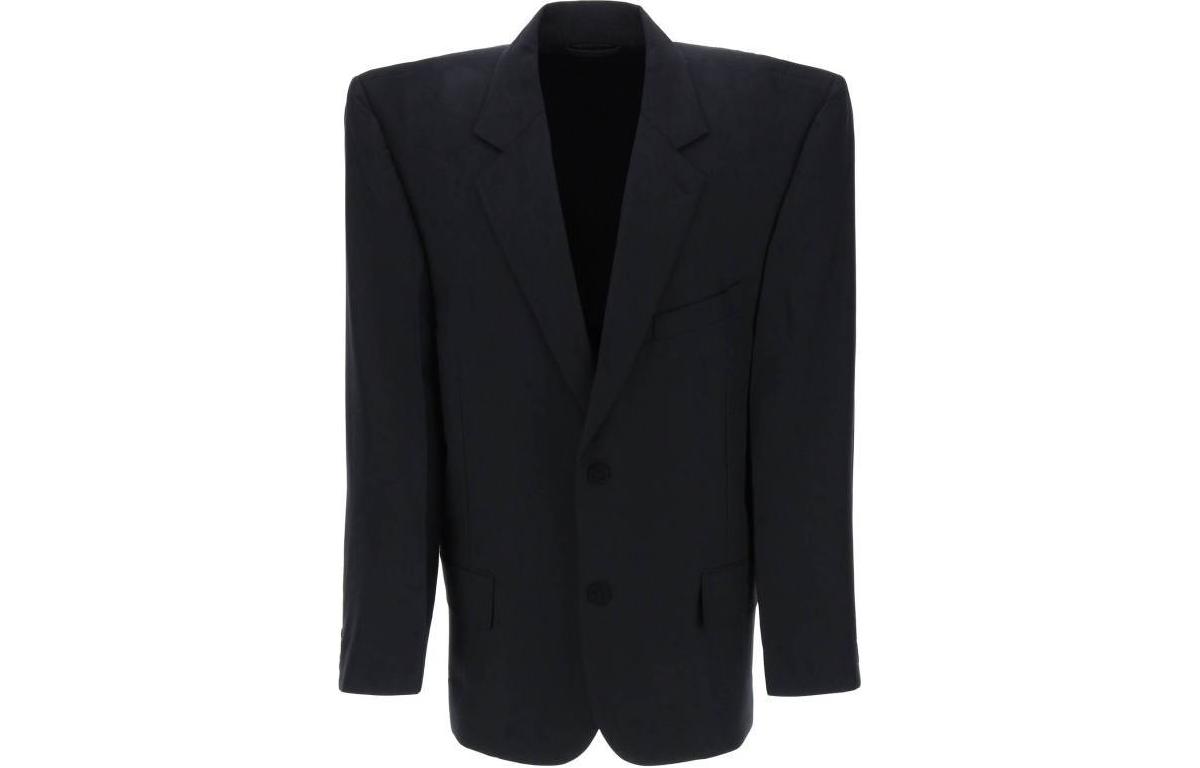 Balenciaga Oversized Single-Button Solid Black Jacket 790795TKT281000