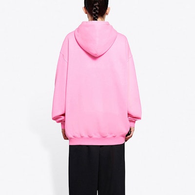 Balenciaga Oversized Sponsor Hoodie 'Bubble Gum Pink/Black' Shop Balenciaga Oversized Sponsor Hoodie 'Bubble Gum Pink/Black'