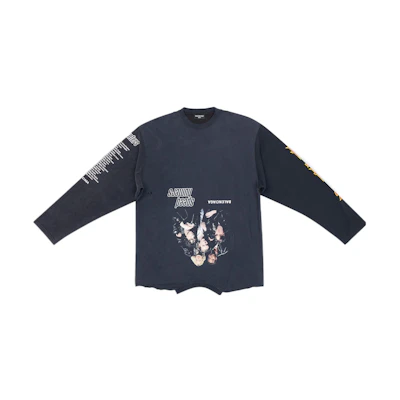 Balenciaga Oversized SS22 Speed Hunter Graphic Long Sleeve T-Shirt Black Unisex 698155TMVC91000