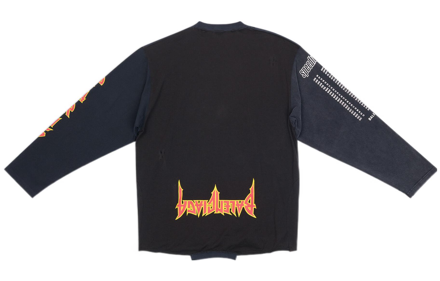 Lookbook Balenciaga 寬鬆版SS22 Speed Hunter圖案黑色長袖T恤 男女款 698155TMVC91000